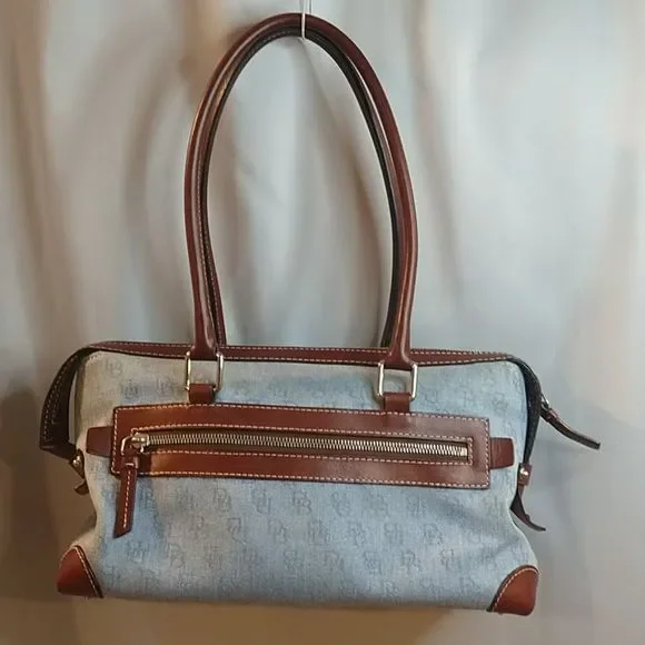 Dooney & Bourke Blue and Brown Satchel - Picture 3 of 13